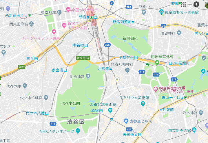 東京都渋谷区明治神宮の地図