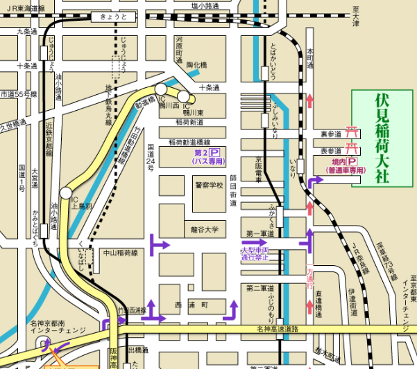 伏見稲荷大社の地図
