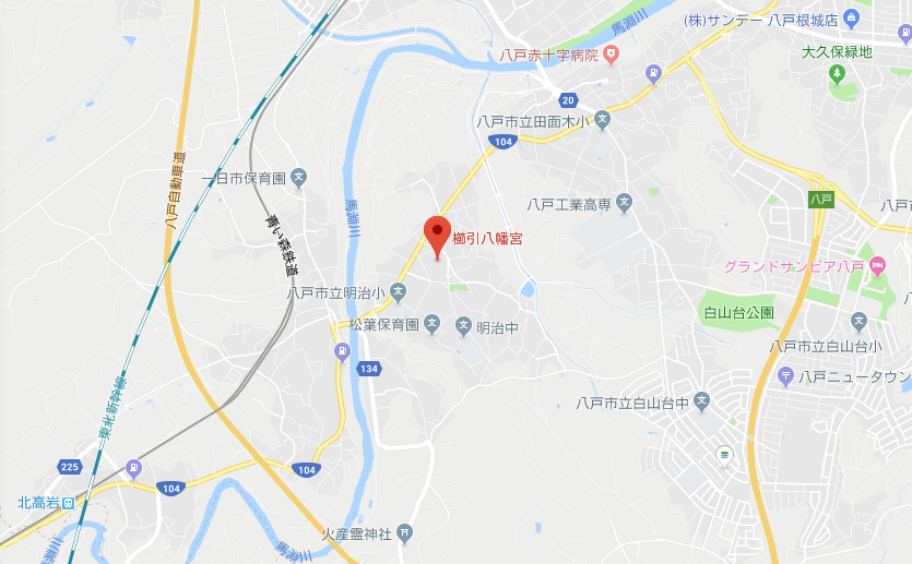青森県八戸市櫛引八幡宮の地図