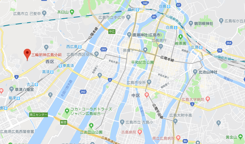広島県広島市　三輪明神広島分祀の地図