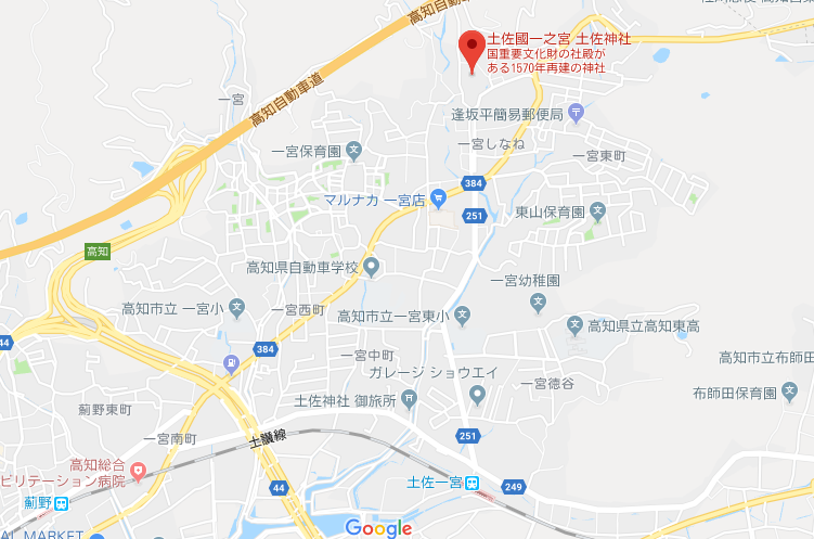 高知県高知市　土佐神社の地図