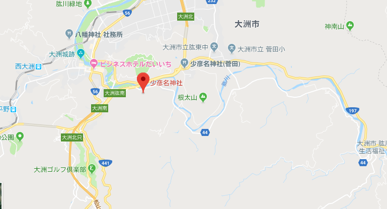 愛媛県大洲市　少彦名神社の地図